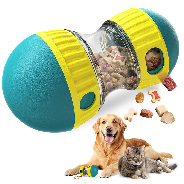 Adjustable treat-dispensing dog ball