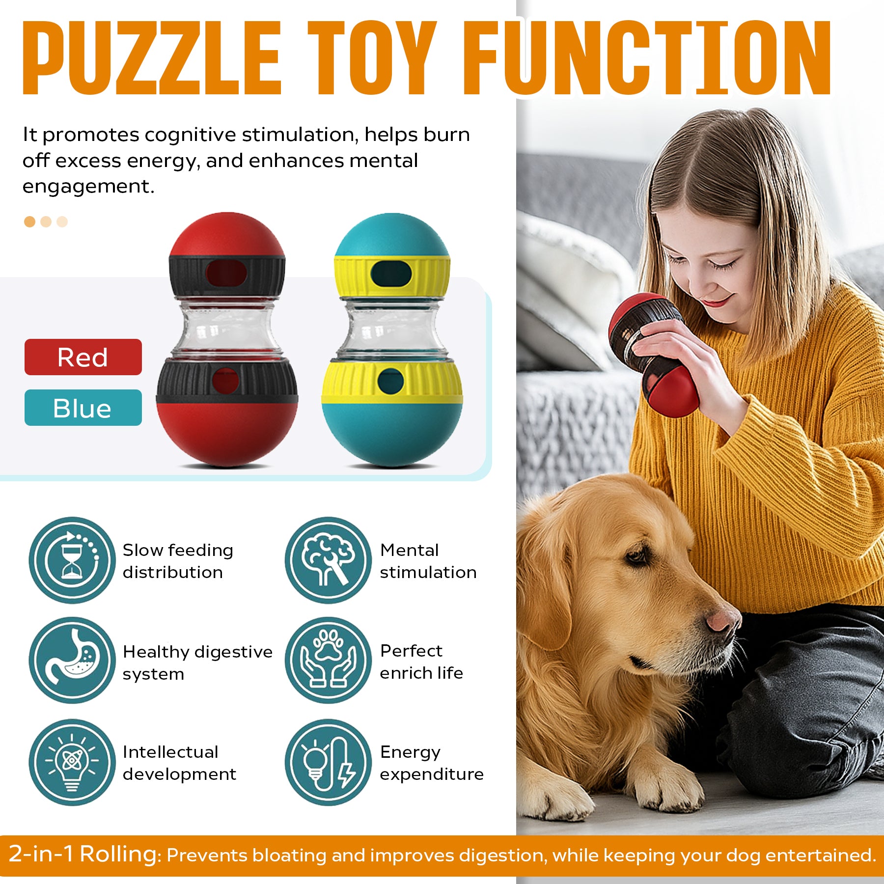 Adjustable Treat-Dispensing Puzzle Ball