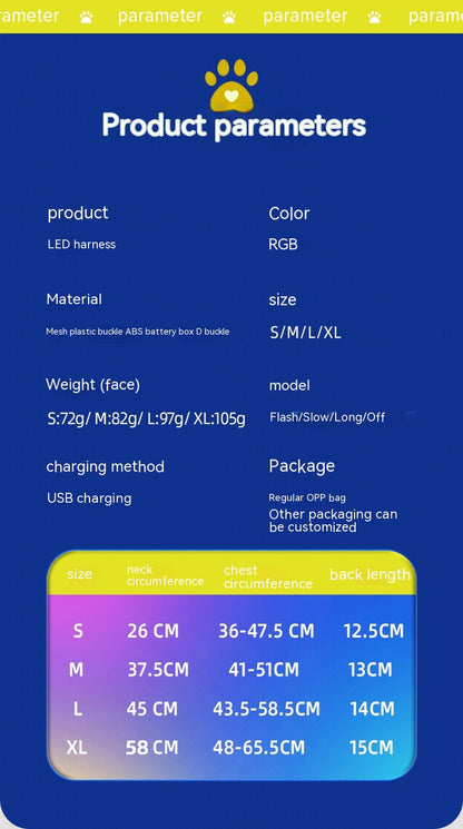 LED Safety Harness, USB Rechargeable — Marloft, product photo 13 of 18
